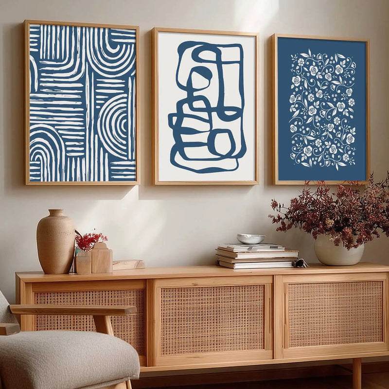 Boho Framed Wall Art Prints | Set of 3 | Home Decor