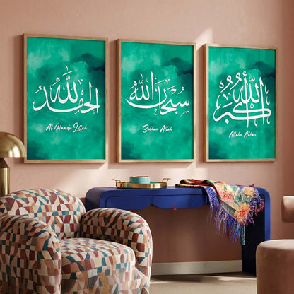 Kotart Religious Wall Prints - Modern Art Wall Prints for Living Room ( 11 inch x 14 inch, Framed ,Multicolor) Set of 3
