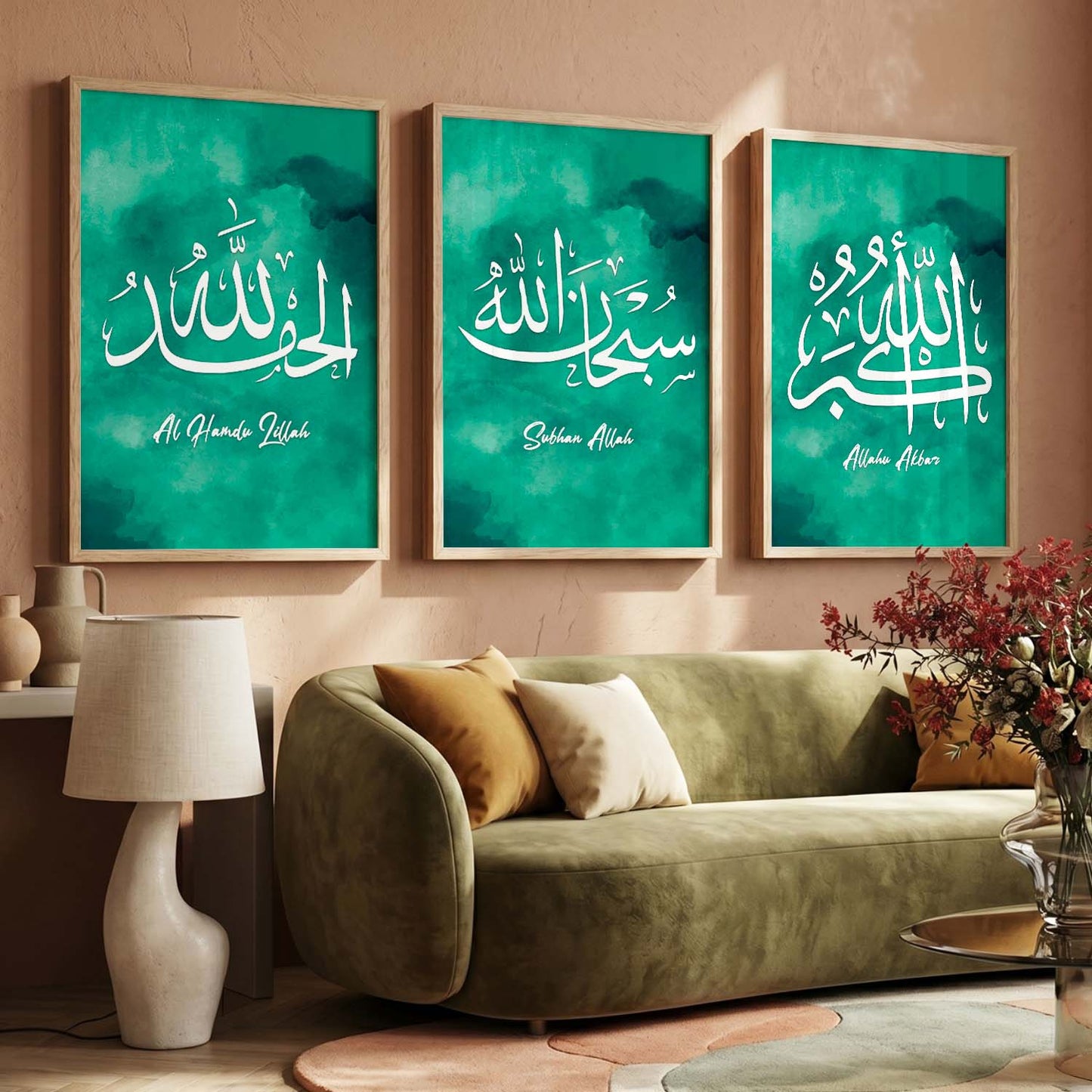 Kotart Religious Wall Prints - Modern Art Wall Prints for Living Room ( 11 inch x 14 inch, Framed ,Multicolor) Set of 3