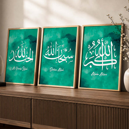 Kotart Religious Wall Prints - Modern Art Wall Prints for Living Room ( 11 inch x 14 inch, Framed ,Multicolor) Set of 3