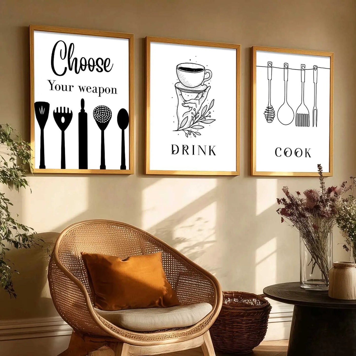 kitchen Wall Art Paintings for Living Room - Wall Poster With frames