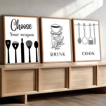 kitchen Wall Art Paintings for Living Room - Wall Poster With frames