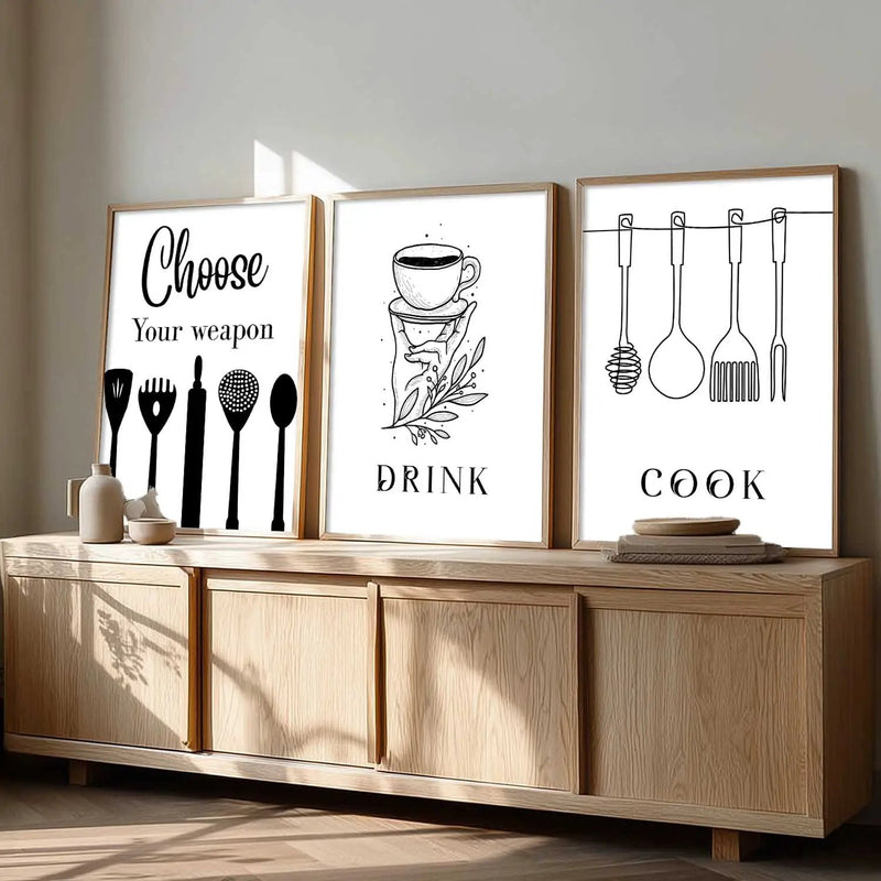 kitchen Wall Art Paintings for Living Room - Wall Poster With frames