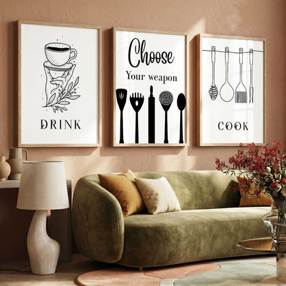 kitchen Wall Art Paintings for Living Room - Wall Poster With frames