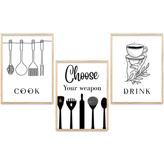 kitchen Wall Art Paintings for Living Room - Wall Poster With frames