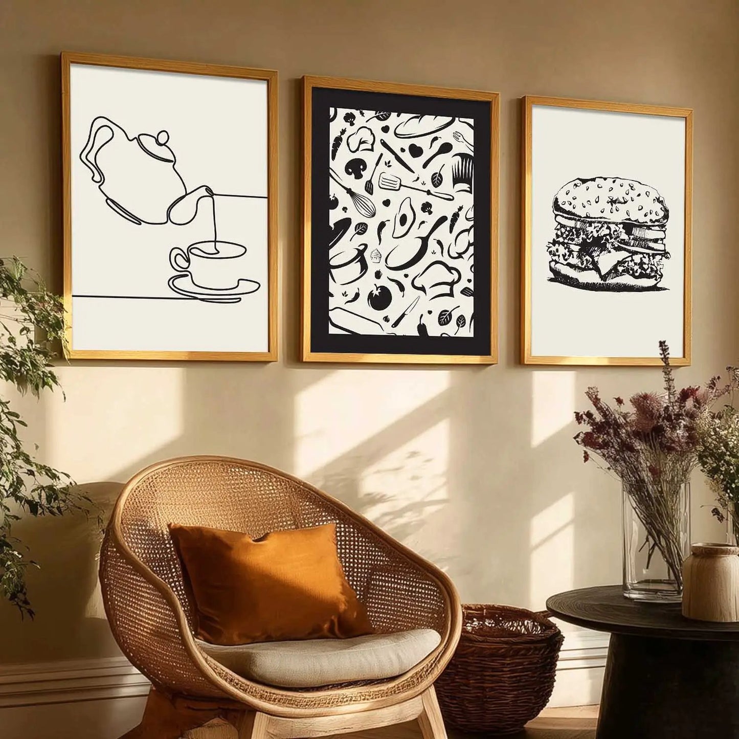 Boho Wall Art Paintings for Living Room - Wall Poster With frames