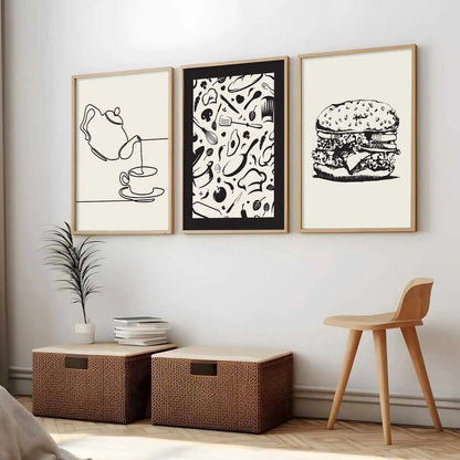 Boho Wall Art Paintings for Living Room - Wall Poster With frames