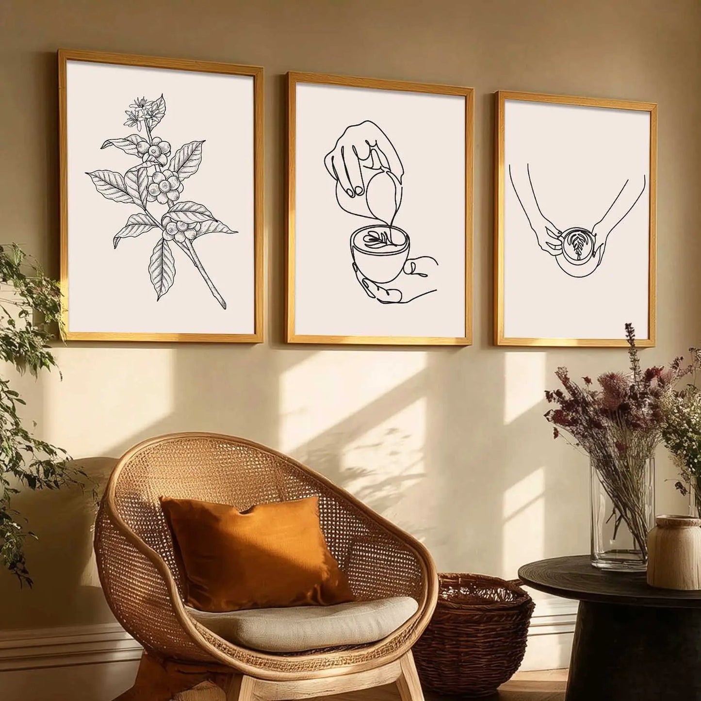 Boho Wall Art Paintings for Living Room - Wall Poster With frames