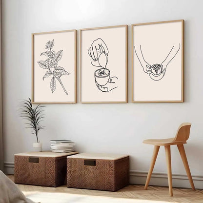 Boho Wall Art Paintings for Living Room - Wall Poster With frames