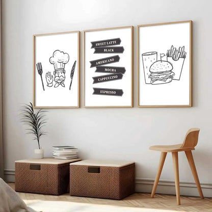 Cafe  Wall   Art  Paintings for Living Room - Wall Poster With frames