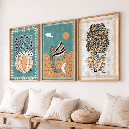 Traditional  Wall  Art  Paintings for Living Room - Wall Poster With frames