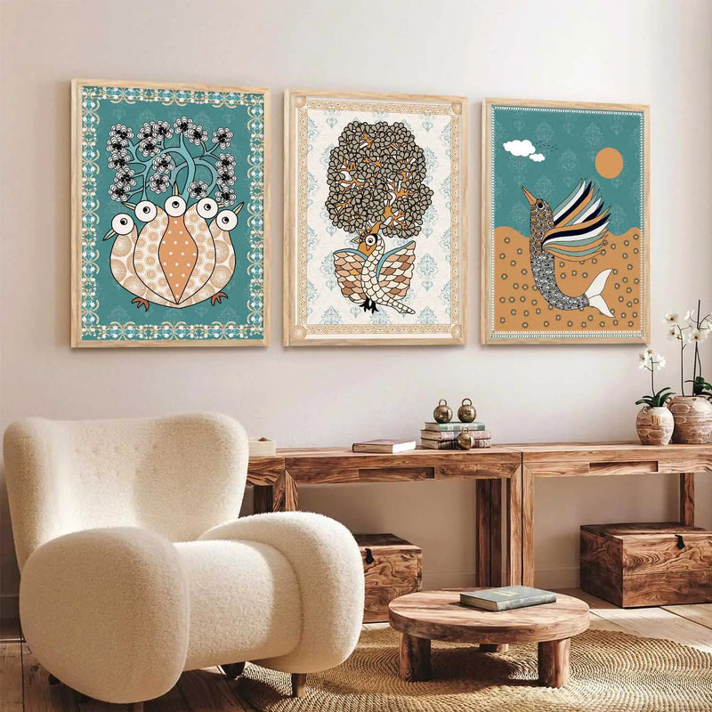 Traditional  Wall  Art  Paintings for Living Room - Wall Poster With frames