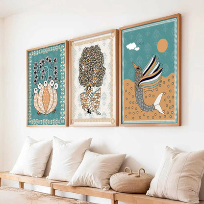 Traditional  Wall  Art  Paintings for Living Room - Wall Poster With frames