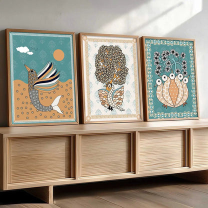 Traditional  Wall  Art  Paintings for Living Room - Wall Poster With frames