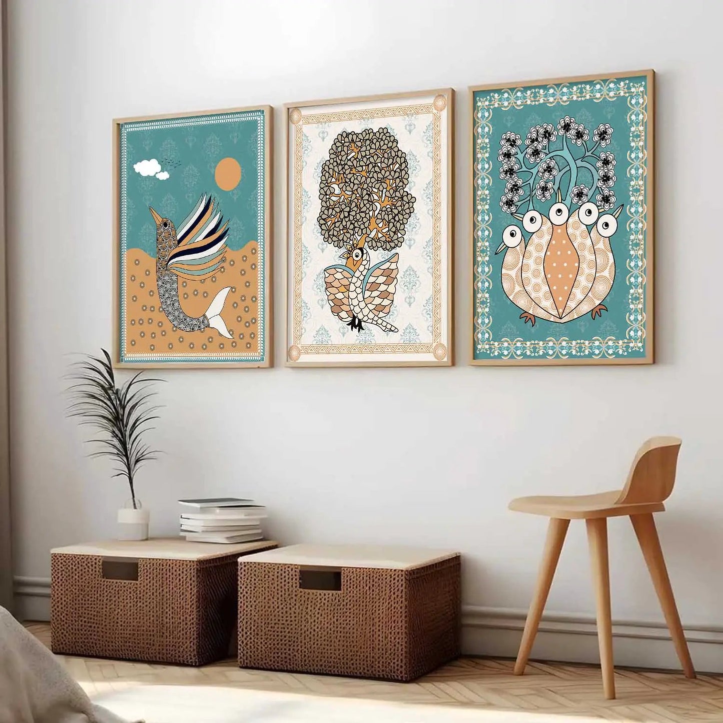 Traditional  Wall  Art  Paintings for Living Room - Wall Poster With frames