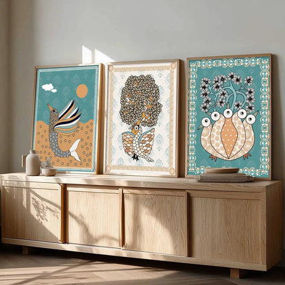 Traditional  Wall  Art  Paintings for Living Room - Wall Poster With frames