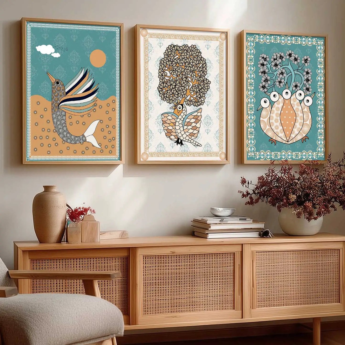 Traditional  Wall  Art  Paintings for Living Room - Wall Poster With frames