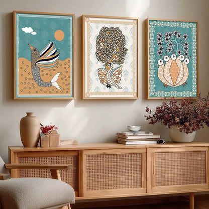 Traditional  Wall  Art  Paintings for Living Room - Wall Poster With frames