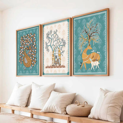 Traditional   Wall  Art  Paintings for Living Room - Wall Poster With frames
