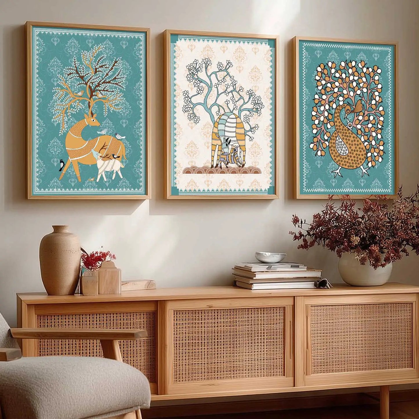 Traditional   Wall  Art  Paintings for Living Room - Wall Poster With frames