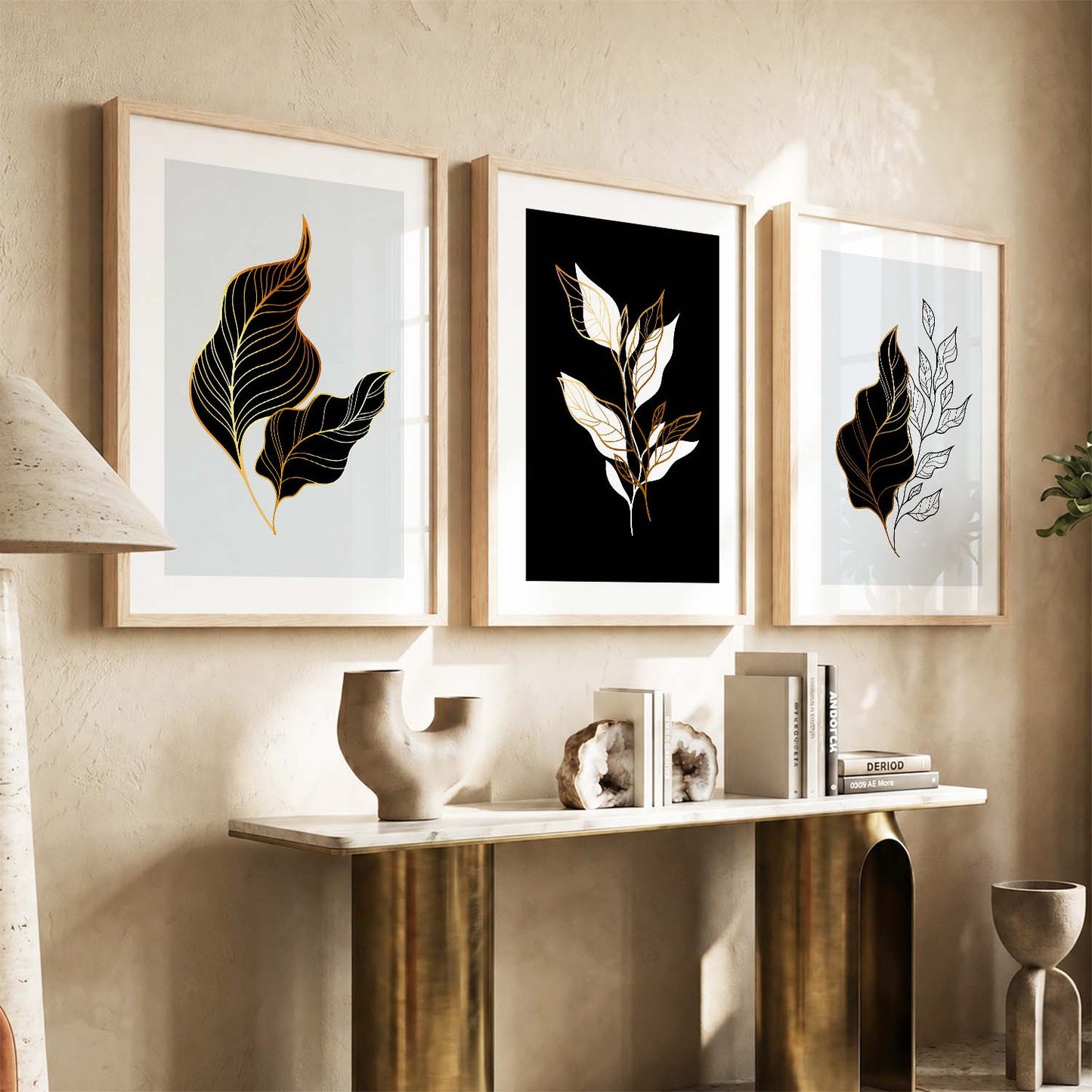 Nature Inspired Wall Posters with Frame : Black