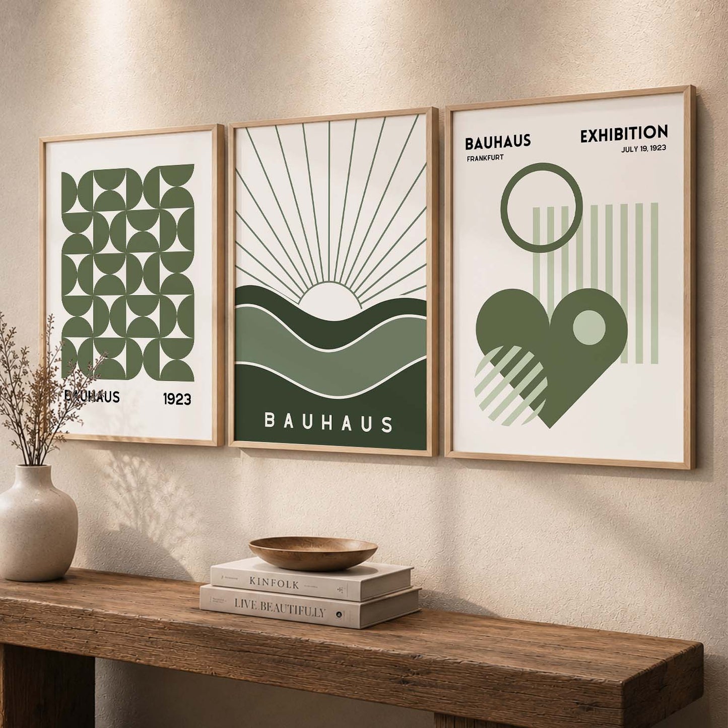 Line Art Boho Wall Art Set of 3 Framed Prints