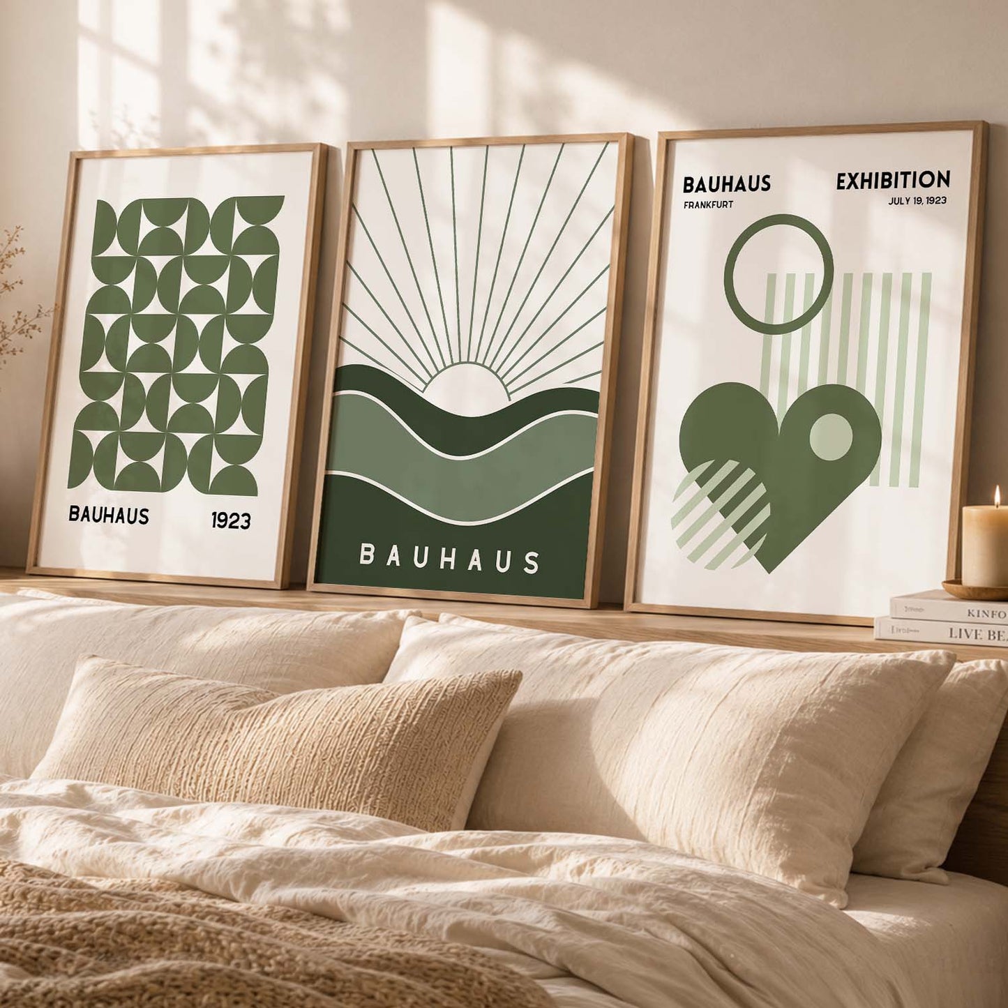 Line Art Boho Wall Art Set of 3 Framed Prints