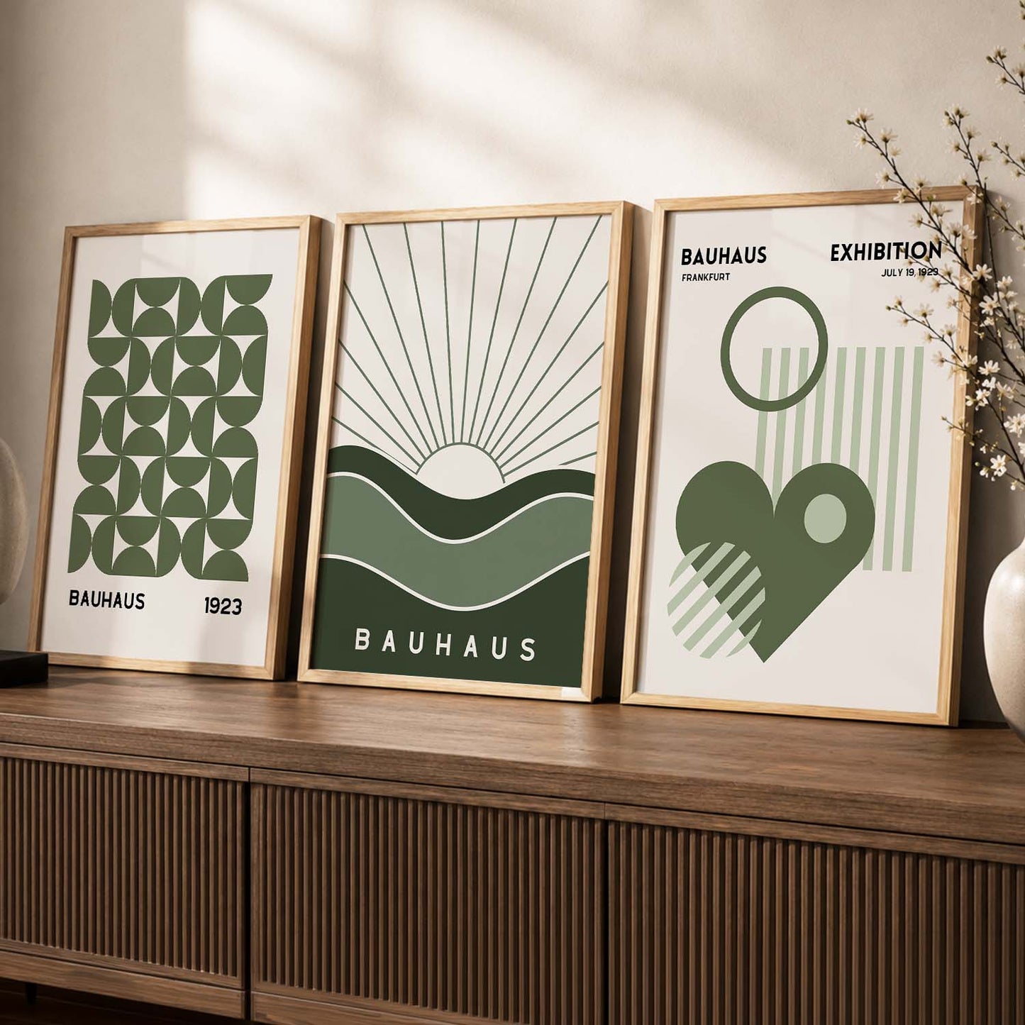 Line Art Boho Wall Art Set of 3 Framed Prints