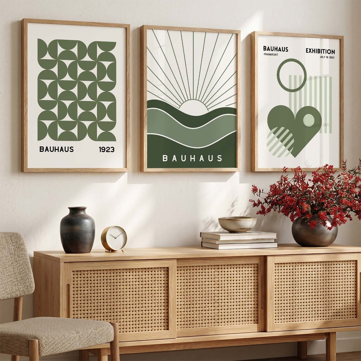 Line Art Boho Wall Art Set of 3 Framed Prints