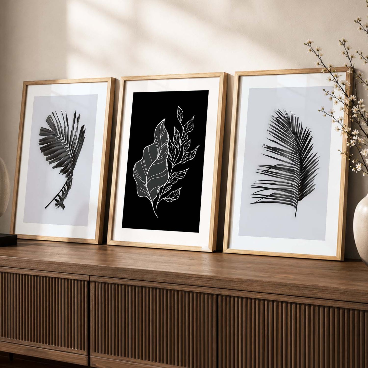 Black Leaf Wall Art Posters for Wall Decor