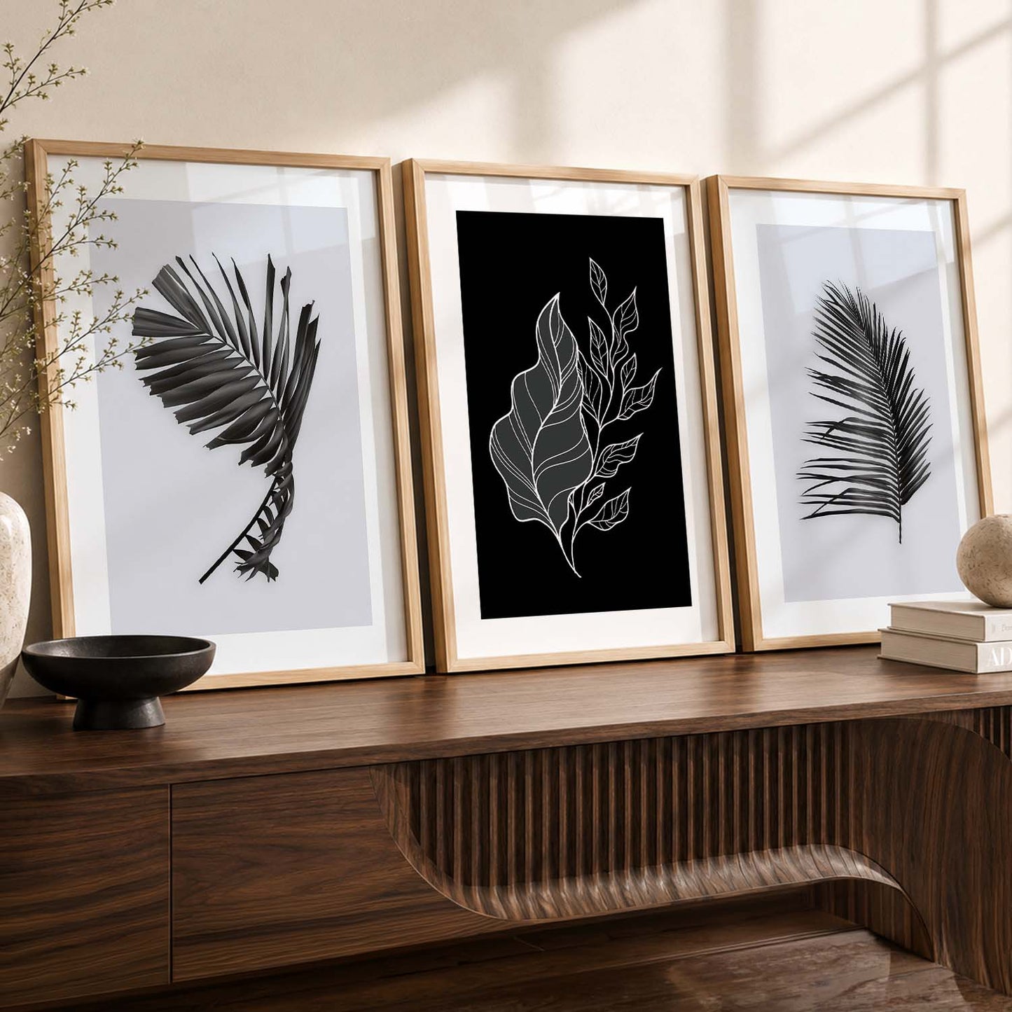Black Leaf Wall Art Posters for Wall Decor