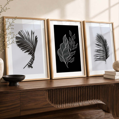 Black Leaf Wall Art Posters for Wall Decor