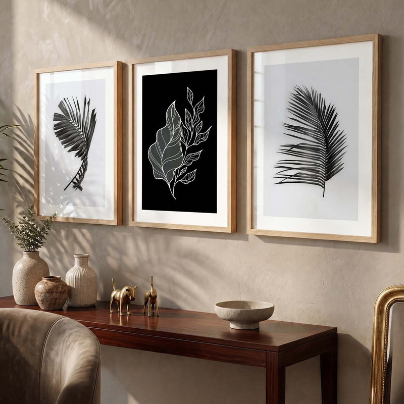 Black Leaf Wall Art Posters for Wall Decor