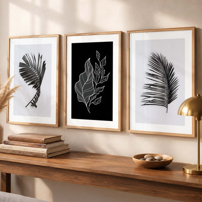 Black Leaf Wall Art Posters for Wall Decor