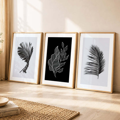 Black Leaf Wall Art Posters for Wall Decor