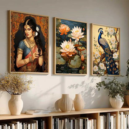 Madhubani    Wall  Art  Paintings for Living Room - Wall Poster With frames