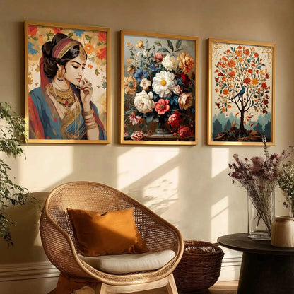 Madhubani  Wall  Art  Paintings for Living Room - Wall Poster With frames