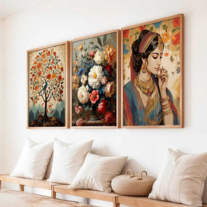 Madhubani  Wall  Art  Paintings for Living Room - Wall Poster With frames