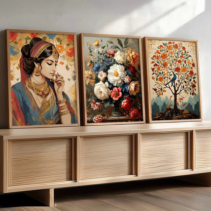 Madhubani  Wall  Art  Paintings for Living Room - Wall Poster With frames