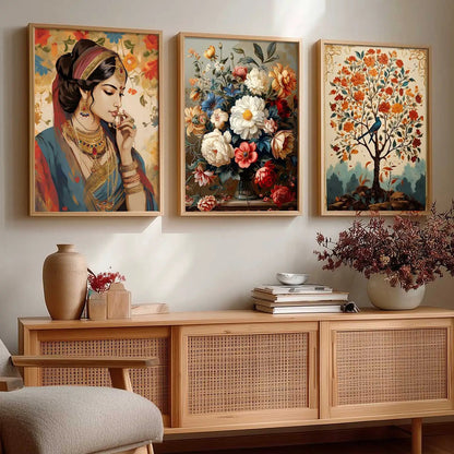 Madhubani  Wall  Art  Paintings for Living Room - Wall Poster With frames