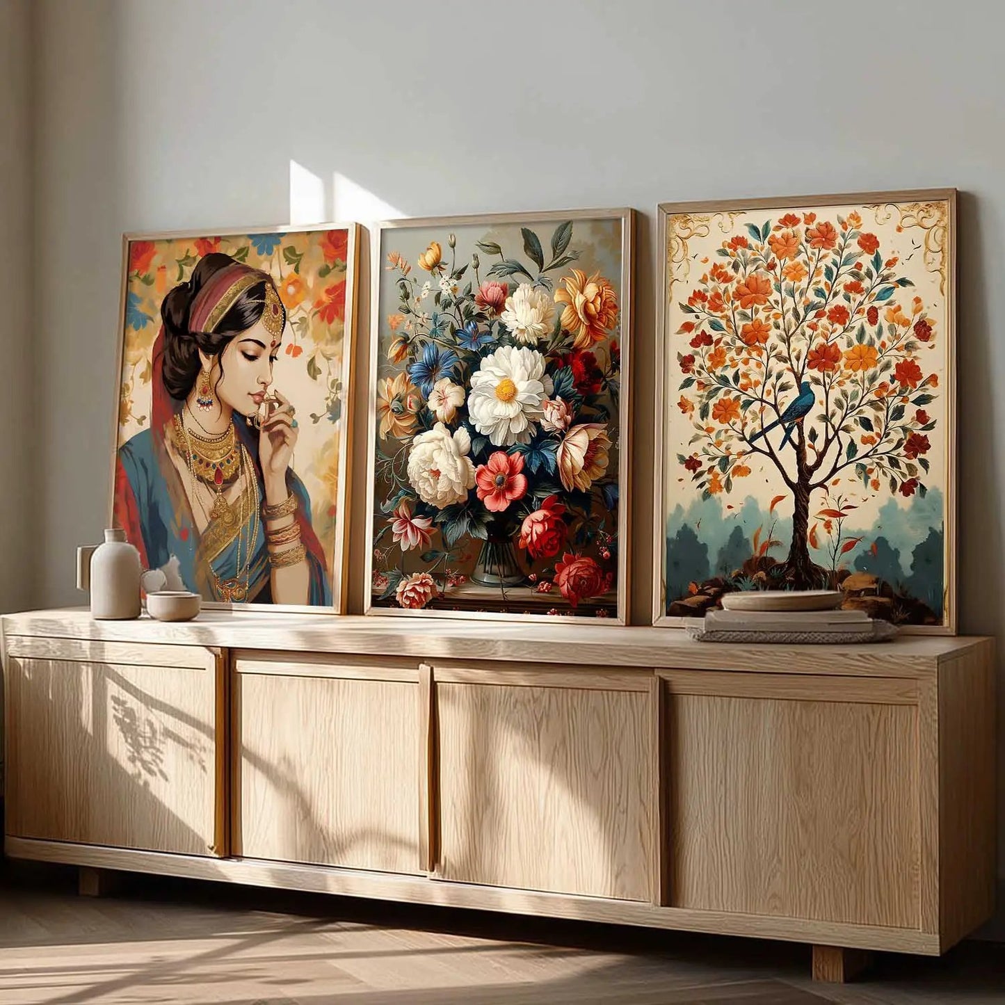 Madhubani  Wall  Art  Paintings for Living Room - Wall Poster With frames