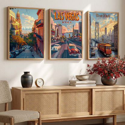 city  Wall  Art  Paintings for Living Room - Wall Poster With frames