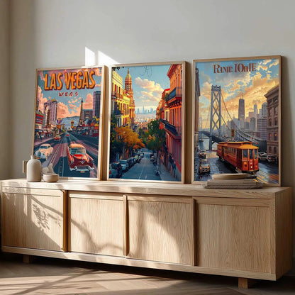city  Wall  Art  Paintings for Living Room - Wall Poster With frames