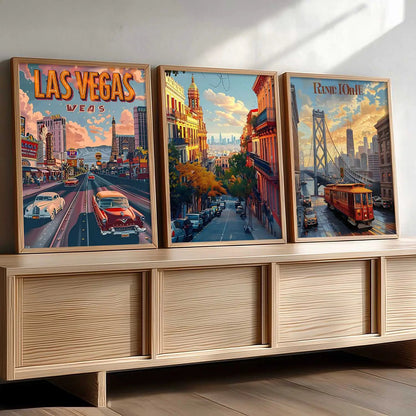 city  Wall  Art  Paintings for Living Room - Wall Poster With frames