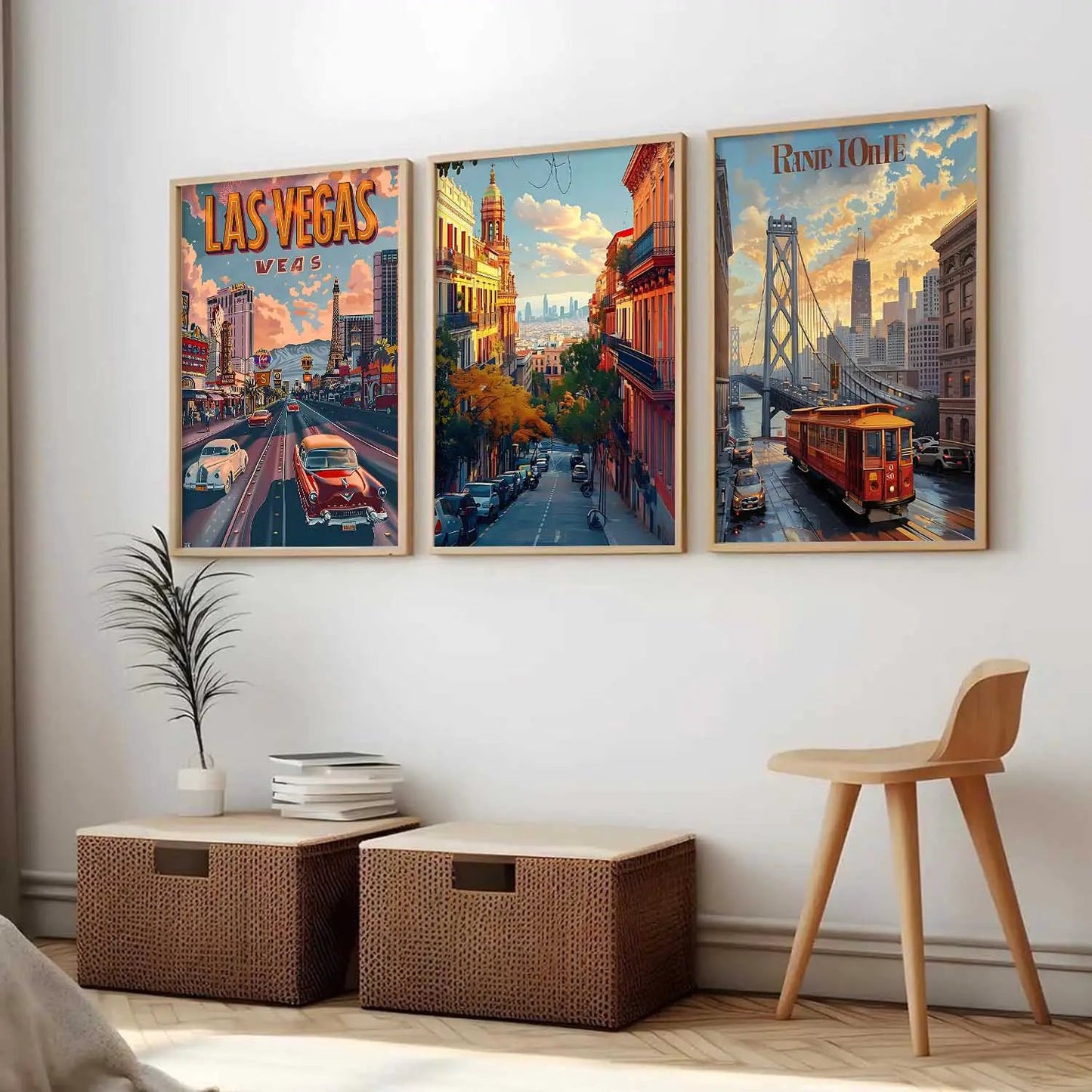 city  Wall  Art  Paintings for Living Room - Wall Poster With frames