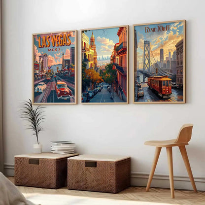 city  Wall  Art  Paintings for Living Room - Wall Poster With frames