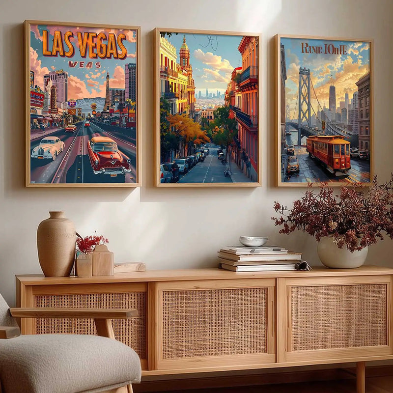 city  Wall  Art  Paintings for Living Room - Wall Poster With frames