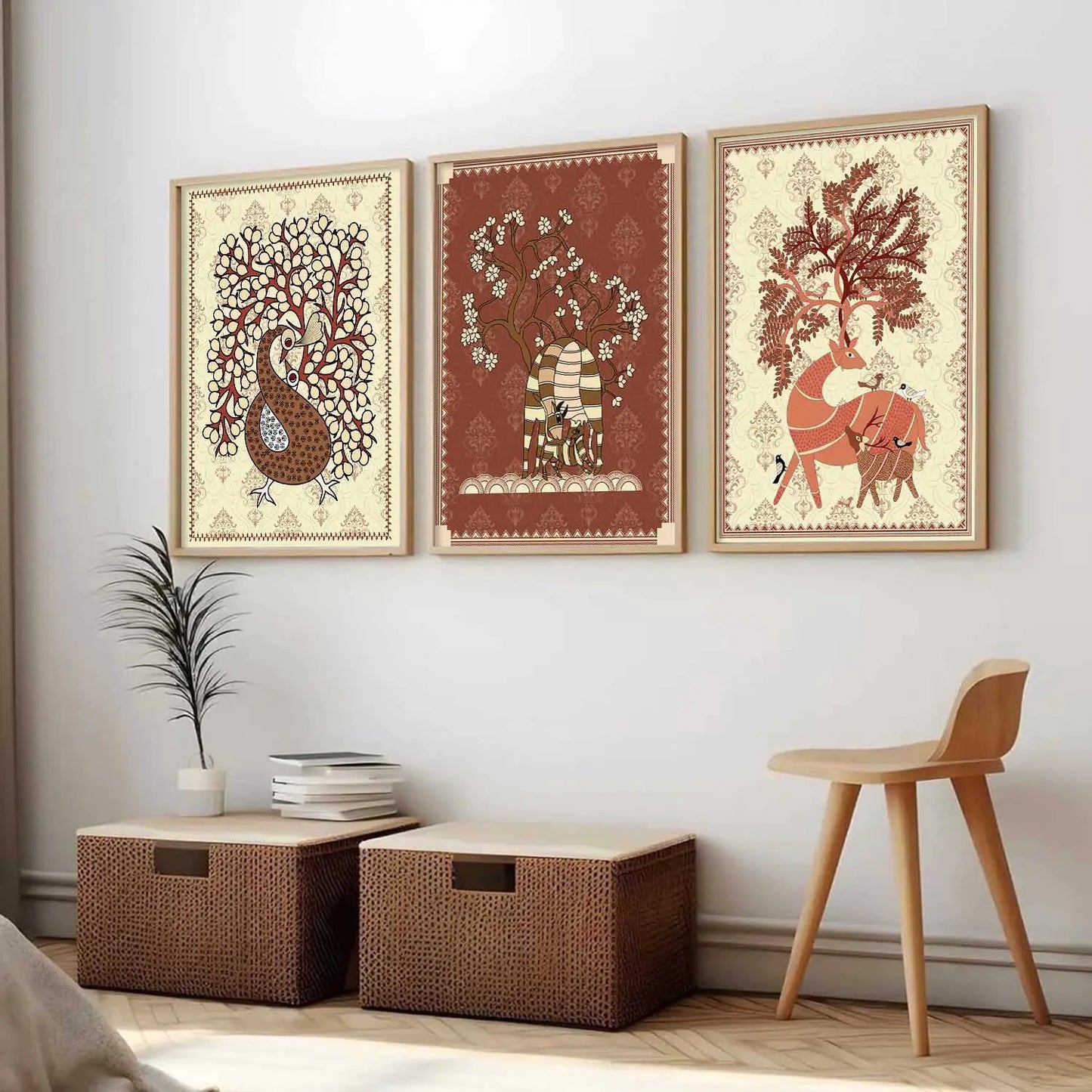 Traditional  Wall  Art Paintings for Living Room - Wall Poster With frames