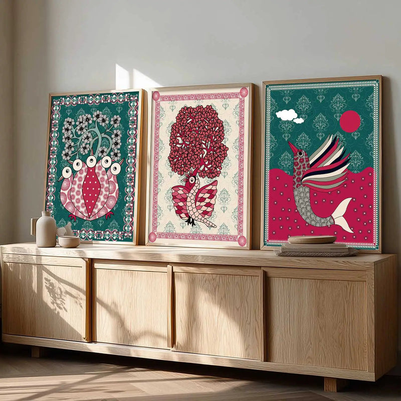 Gond   Wall  Art  Paintings for Living Room - Wall Poster With frames
