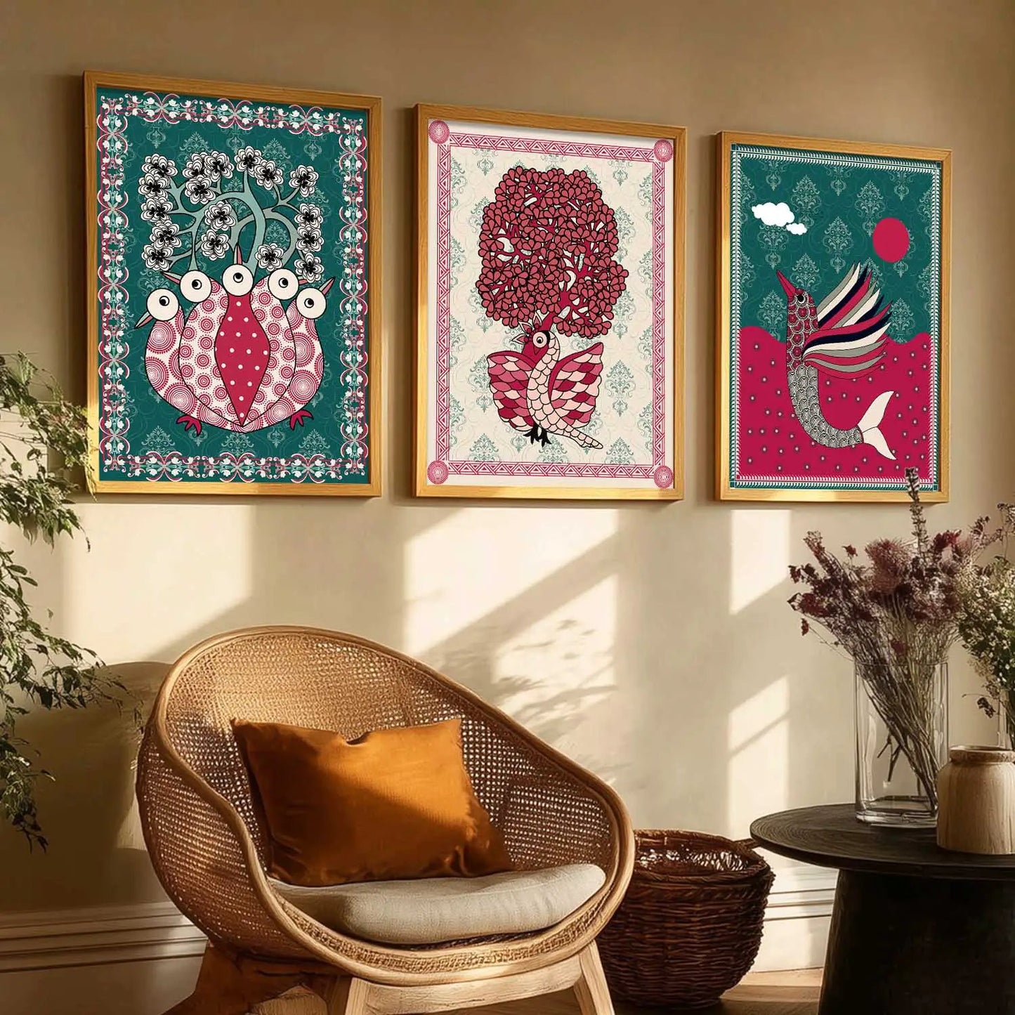 Gond   Wall  Art  Paintings for Living Room - Wall Poster With frames